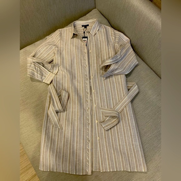 Tommy Hilfiger NWT Women's Linen and Cotton Blend Shirtdress Striped, Size 10 - Picture 3 of 10